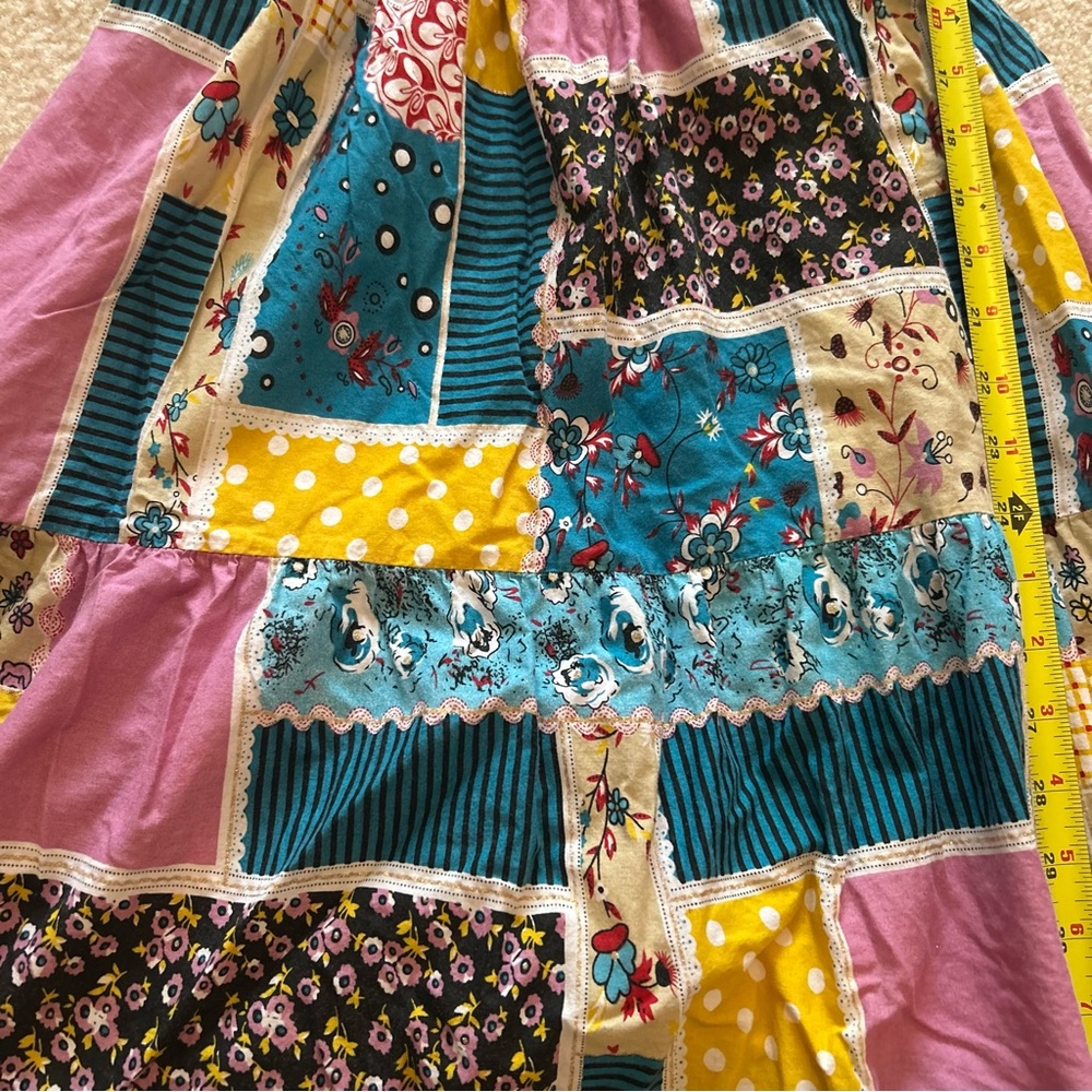 Pink Apple Patchwork High Waisted Lined Knee Leng… - image 8